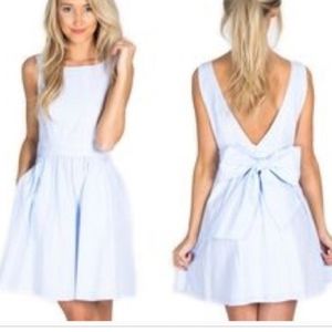Lauren James White Emerson Dress Bow Open Back